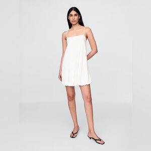 The Gap Linen-Blend Square-Neck Bubble Mini Dress – Off White – Size L – NWT